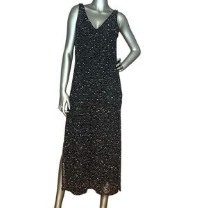 ZARA Black Mesh Slip Midi Dress Size S (003)